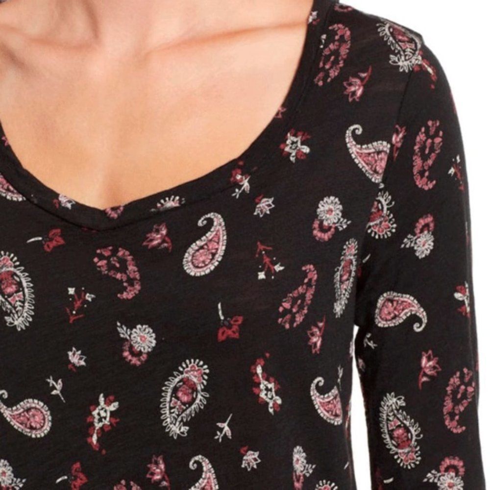 NWT Lucky Brand Allover Paisley Tee Size XS - Picture 3 of 3